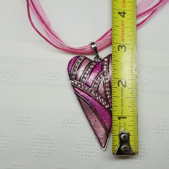 Enameled heart necklace - Picture 6 of 7